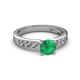 2 - Enya Classic Emerald and Diamond Engagement Ring 