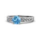 1 - Enya Classic Blue Topaz and Diamond Engagement Ring 