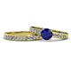 1 - Enya Classic Blue Sapphire and Diamond Bridal Set Ring 