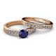 2 - Enya Classic Blue Sapphire and Diamond Bridal Set Ring 