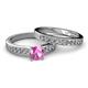 2 - Enya Classic Pink Sapphire and Diamond Bridal Set Ring 