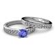 2 - Enya Classic Tanzanite and Diamond Bridal Set Ring 