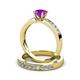 3 - Enya Classic Amethyst and Diamond Bridal Set Ring 