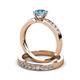 3 - Enya Classic Blue Topaz and Diamond Bridal Set Ring 