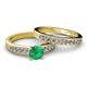2 - Enya Classic Emerald and Diamond Bridal Set Ring 