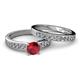2 - Enya Classic Ruby and Diamond Bridal Set Ring 