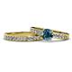 1 - Enya Classic Blue and White Diamond Bridal Set Ring 