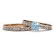 1 - Enya Classic Aquamarine and Diamond Bridal Set Ring 