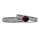 1 - Enya Classic Red Garnet and Diamond Bridal Set Ring 
