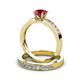 3 - Enya Classic Ruby and Diamond Bridal Set Ring 