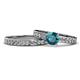 1 - Enya Classic London Blue Topaz and Diamond Bridal Set Ring 