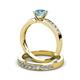 3 - Enya Classic Aquamarine and Diamond Bridal Set Ring 