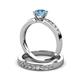 3 - Enya Classic Blue Topaz and Diamond Bridal Set Ring 