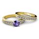 2 - Enya Classic Iolite and Diamond Bridal Set Ring 