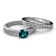2 - Enya Classic Blue and White Diamond Bridal Set Ring 