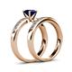 4 - Enya Classic Blue Sapphire and Diamond Bridal Set Ring 