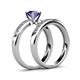 4 - Enya Classic Iolite and Diamond Bridal Set Ring 