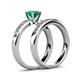 4 - Enya Classic Emerald and Diamond Bridal Set Ring 