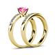 4 - Enya Classic Pink Sapphire and Diamond Bridal Set Ring 