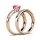 4 - Enya Classic Pink Sapphire and Diamond Bridal Set Ring 