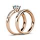 4 - Enya Classic Aquamarine and Diamond Bridal Set Ring 