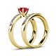 4 - Enya Classic Ruby and Diamond Bridal Set Ring 