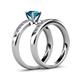 4 - Enya Classic London Blue Topaz and Diamond Bridal Set Ring 