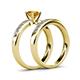 4 - Enya Classic Citrine and Diamond Bridal Set Ring 