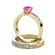 3 - Enya Classic Pink Sapphire and Diamond Bridal Set Ring 