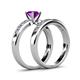 4 - Enya Classic Amethyst and Diamond Bridal Set Ring 
