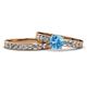 1 - Enya Classic Blue Topaz and Diamond Bridal Set Ring 