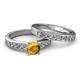 2 - Enya Classic Citrine and Diamond Bridal Set Ring 