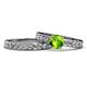 1 - Enya Classic Peridot and Diamond Bridal Set Ring 