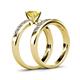 4 - Enya Classic Yellow Sapphire and Diamond Bridal Set Ring 