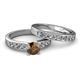 2 - Enya Classic Smoky Quartz and Diamond Bridal Set Ring 