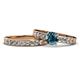 1 - Enya Classic Blue and White Diamond Bridal Set Ring 