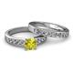 2 - Enya Classic Yellow and White Diamond Bridal Set Ring 