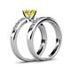4 - Enya Classic Yellow and White Diamond Bridal Set Ring 
