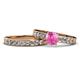 1 - Enya Classic Pink Sapphire and Diamond Bridal Set Ring 