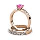 3 - Enya Classic Pink Sapphire and Diamond Bridal Set Ring 