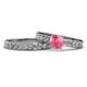 1 - Enya Classic Pink Tourmaline and Diamond Bridal Set Ring 