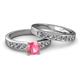 2 - Enya Classic Pink Tourmaline and Diamond Bridal Set Ring 