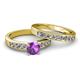 2 - Enya Classic Amethyst and Diamond Bridal Set Ring 