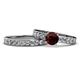 1 - Enya Classic Red Garnet and Diamond Bridal Set Ring 