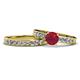1 - Enya Classic Ruby and Diamond Bridal Set Ring 