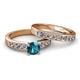 2 - Enya Classic London Blue Topaz and Diamond Bridal Set Ring 