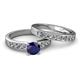 2 - Enya Classic Blue Sapphire and Diamond Bridal Set Ring 