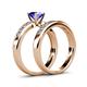 4 - Enya Classic Tanzanite and Diamond Bridal Set Ring 