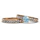 1 - Enya Classic Aquamarine and Diamond Bridal Set Ring 