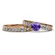 1 - Enya Classic Iolite and Diamond Bridal Set Ring 